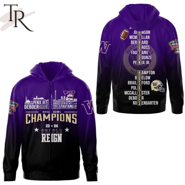 Sugar Bowl Champions 23 24 Purple Reign Washington Huskies 3D Shirt, Hoodie – Purple, Black