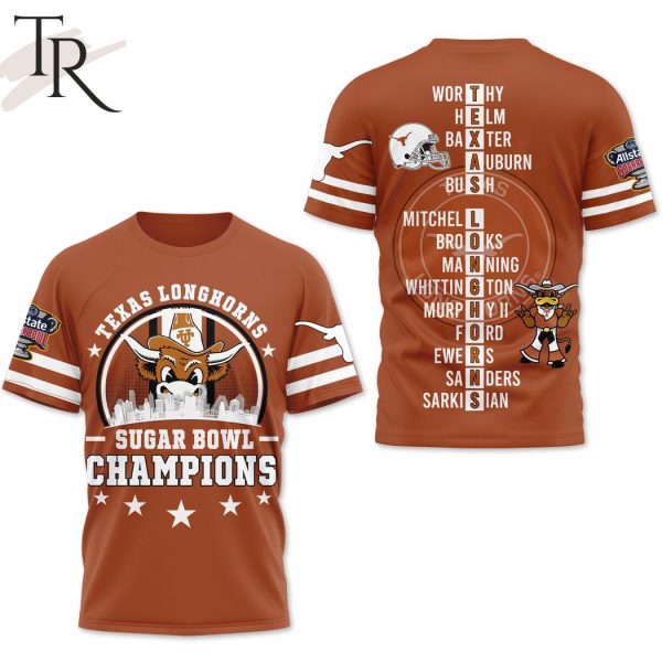 Texas Longhorns Sugar Bowl Champions Mascot And City Design 3D Shirt, Hoodie