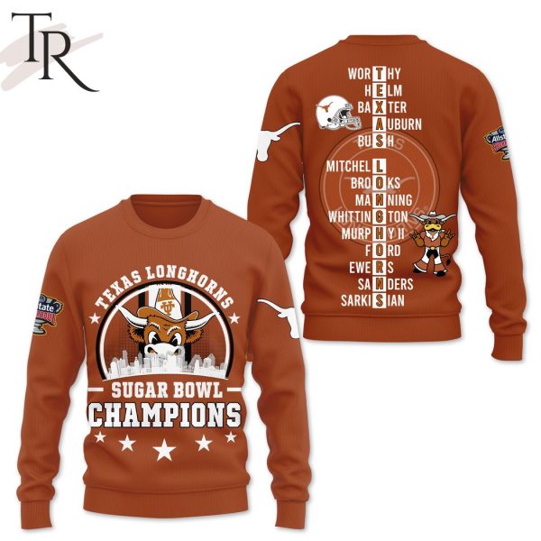 Texas Longhorns Sugar Bowl Champions Mascot And City Design 3D Shirt, Hoodie