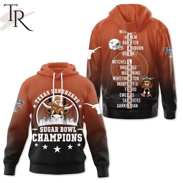 Texas Longhorns Sugar Bowl Champions Mascot And City Design 3D Shirt, Hoodie – Orange, Black