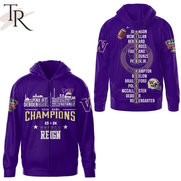 Sugar Bowl Champions 23 24 Purple Reign Washington Huskies 3D Shirt, Hoodie
