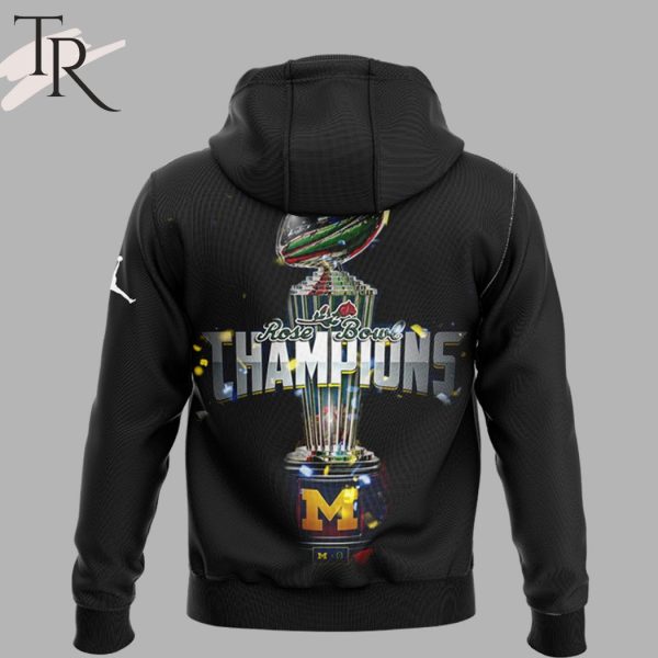 Michigan Wolverines College Football Playoff 2024 Rose Bowl Champions Hoodie