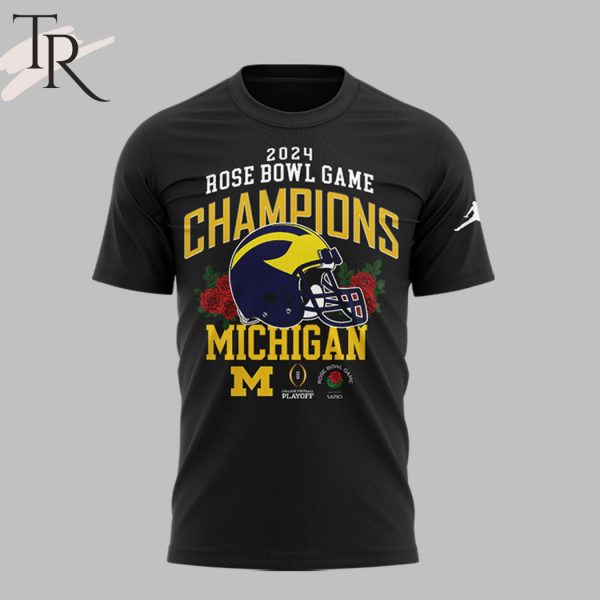 Michigan Wolverines College Football Playoff 2024 Rose Bowl Champions Hoodie
