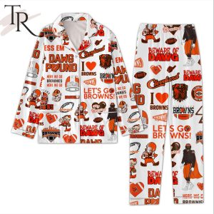 Cleveland Browns Here We Go Brownines Dawg Pound Pajamas Set