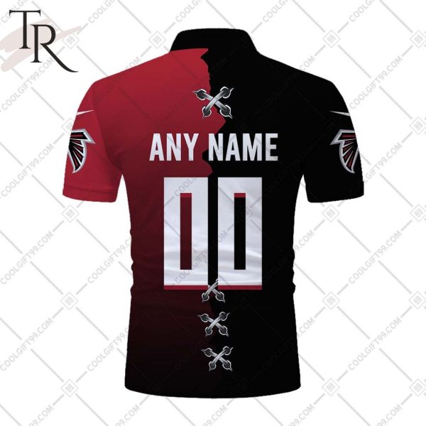 Personalized NFL Atlanta Falcons Mix Jersey Style Polo Shirt