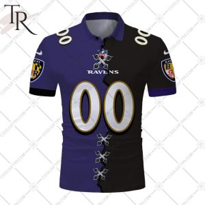 Personalized NFL Baltimore Ravens Mix Jersey Style Polo Shirt