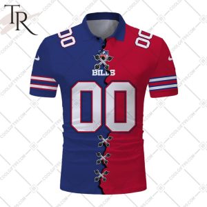 Personalized NFL Buffalo Bills Mix Jersey Style Polo Shirt