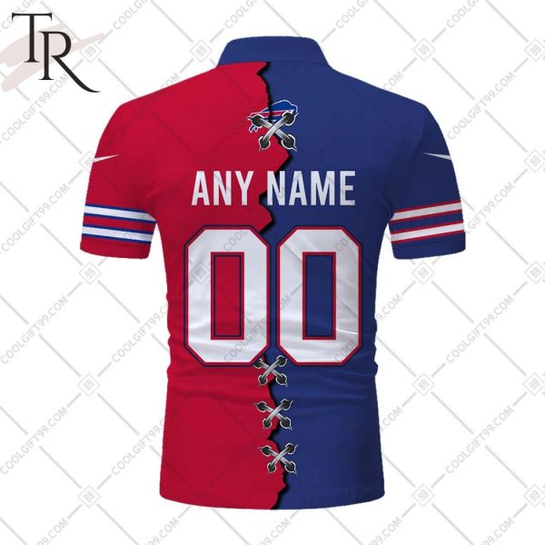 Personalized NFL Buffalo Bills Mix Jersey Style Polo Shirt