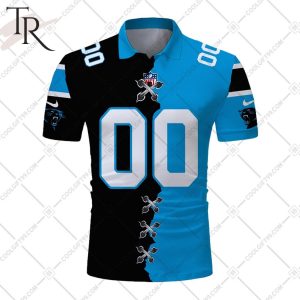 Personalized NFL Carolina Panthers Mix Jersey Style Polo Shirt