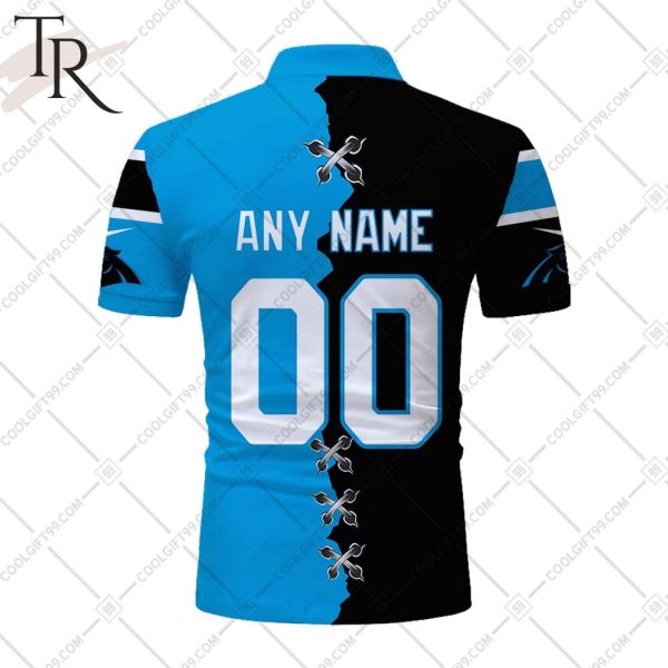Personalized NFL Carolina Panthers Mix Jersey Style Polo Shirt