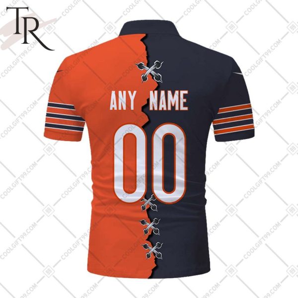 Personalized NFL Chicago Bears Mix Jersey Style Polo Shirt
