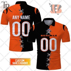 Personalized NFL Cincinnati Bengals Mix Jersey Style Polo Shirt