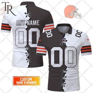 Personalized NFL Cleveland Browns Mix Jersey Style Polo Shirt