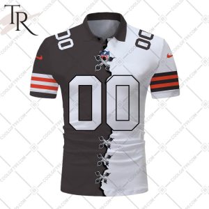 Personalized NFL Cleveland Browns Mix Jersey Style Polo Shirt