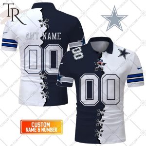 Personalized NFL Dallas Cowboys Mix Jersey Style Polo Shirt