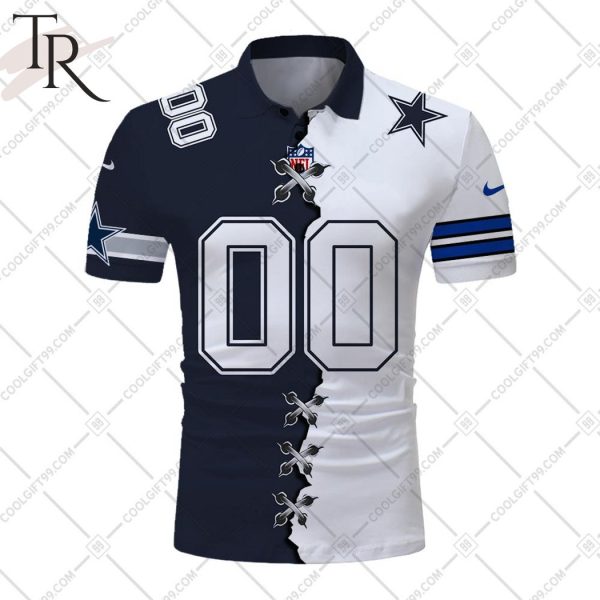 Personalized NFL Dallas Cowboys Mix Jersey Style Polo Shirt