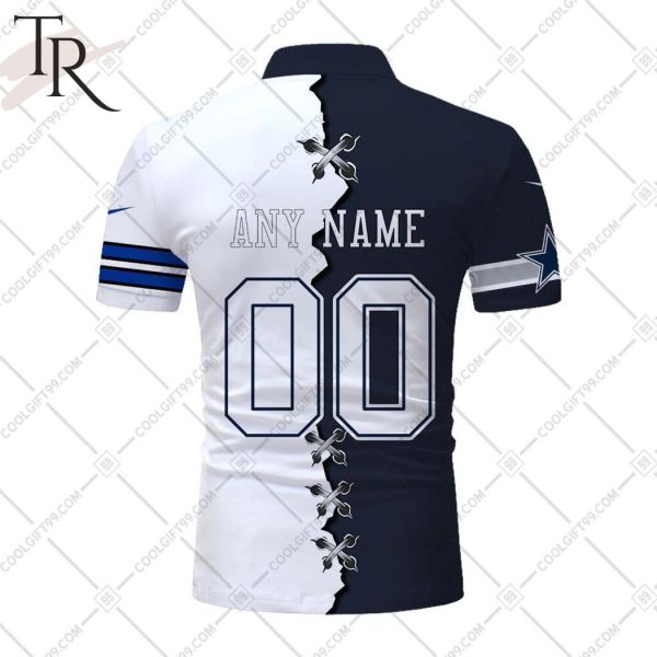 Personalized NFL Dallas Cowboys Mix Jersey Style Polo Shirt