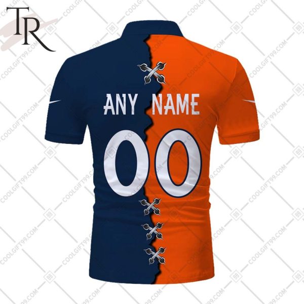 Personalized NFL Denver Broncos Mix Jersey Style Polo Shirt