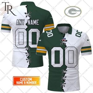 Personalized NFL Green Bay Packers Mix Jersey Style Polo Shirt