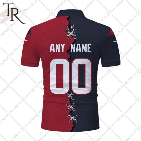 Personalized NFL Houston Texans Mix Jersey Style Polo Shirt