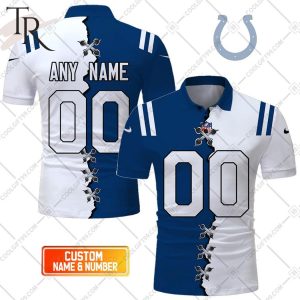 Personalized NFL Indianapolis Colts Mix Jersey Style Polo Shirt