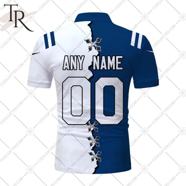 Personalized NFL Indianapolis Colts Mix Jersey Style Polo Shirt