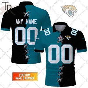 Personalized NFL Jacksonville Jaguars Mix Jersey Style Polo Shirt