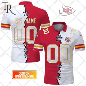 Personalized NFL Kansas City Chiefs Mix Jersey Style Polo Shirt