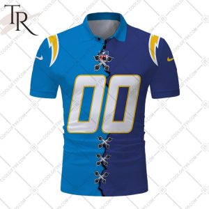 Personalized NFL Los Angeles Chargers Mix Jersey Style Polo Shirt