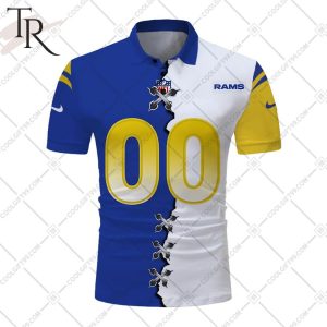 Personalized NFL Los Angeles Rams Mix Jersey Style Polo Shirt