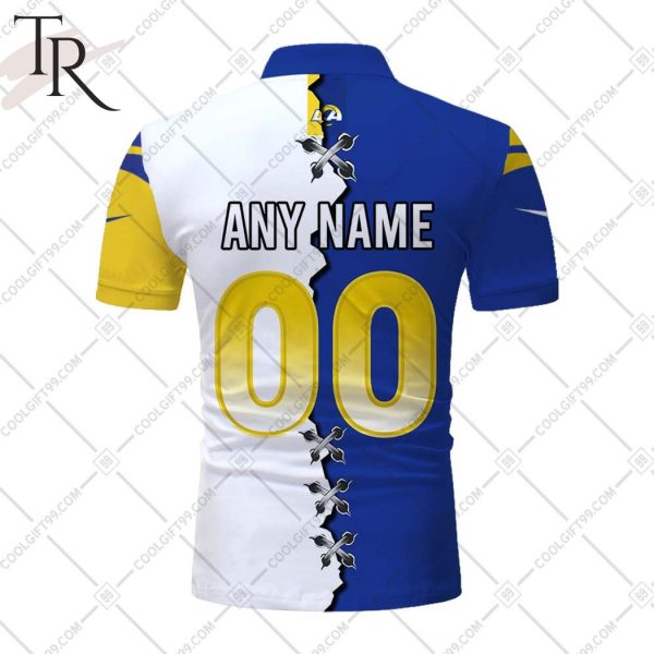 Personalized NFL Los Angeles Rams Mix Jersey Style Polo Shirt