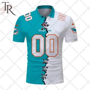 Personalized NFL Miami Dolphins Mix Jersey Style Polo Shirt