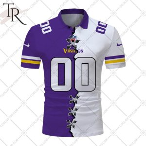 Personalized NFL Minnesota Vikings Mix Jersey Style Polo Shirt