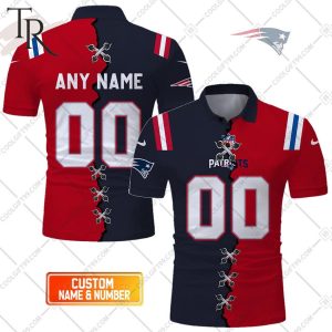 Personalized NFL New England Patriots Mix Jersey Style Polo Shirt