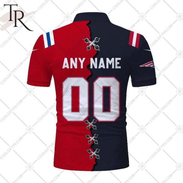 Personalized NFL New England Patriots Mix Jersey Style Polo Shirt
