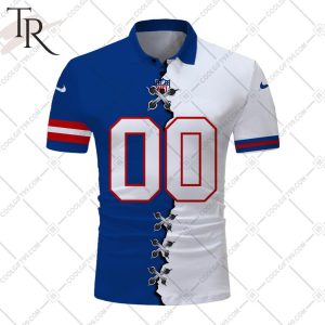 Personalized NFL New York Giants Mix Jersey Style Polo Shirt
