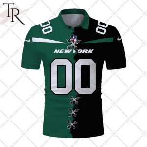 Personalized NFL New York Jets Mix Jersey Style Polo Shirt