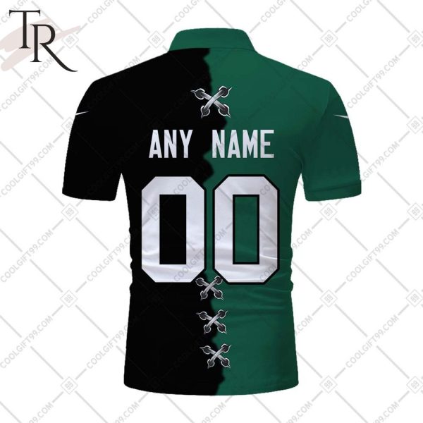 Personalized NFL New York Jets Mix Jersey Style Polo Shirt
