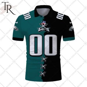 Personalized NFL Philadelphia Eagles Mix Jersey Style Polo Shirt