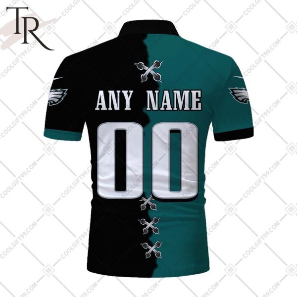 Personalized NFL Philadelphia Eagles Mix Jersey Style Polo Shirt