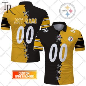 Personalized NFL Pittsburgh Steelers Mix Jersey Style Polo Shirt