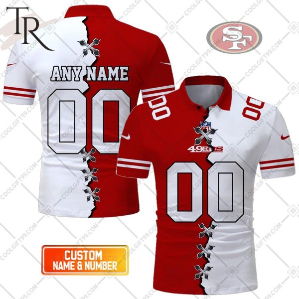 Personalized NFL San Francisco Mix Jersey Style Polo Shirt
