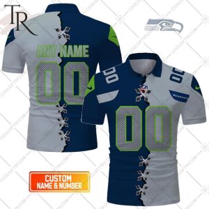 Personalized NFL Seattle Seahawks Mix Jersey Style Polo Shirt