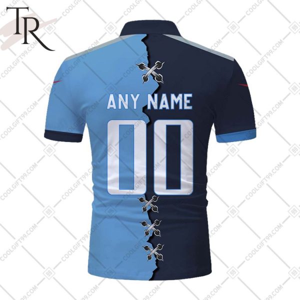 Personalized NFL Tennessee Titans Mix Jersey Style Polo Shirt