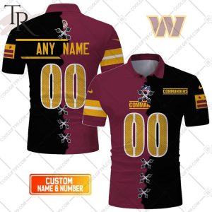 Personalized NFL Washington Commanders Mix Jersey Style Polo Shirt