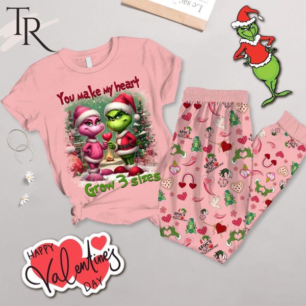 You Make My Heart Grow 3 Sizes Grinch Be My Valentine Pajamas Set