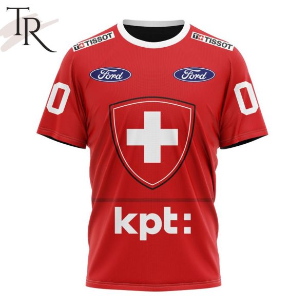 Swiss Ice Hockey Orginal Personalized Red Kits Hoodie