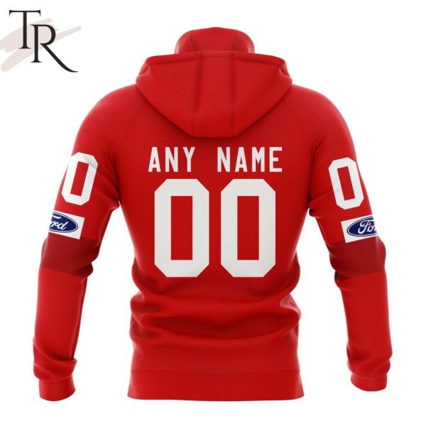 Swiss Ice Hockey Personalized Red Kits Hoodie