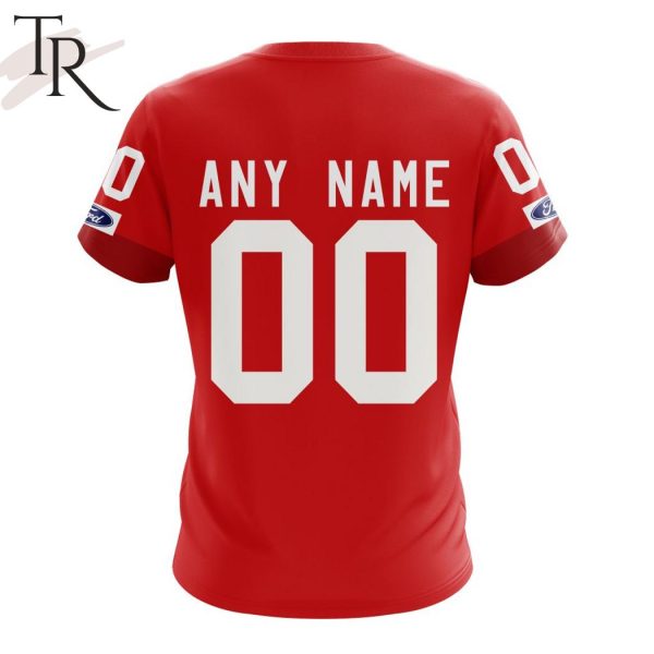 Swiss Ice Hockey Personalized Red Kits Hoodie