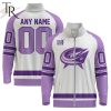 NHL Colorado Avalanche Special Hockey Fight Cancer Stand Collar Jacket
